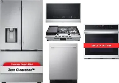 5 Piece Package Includes Refrigerator, Cooktop, Wall Oven, Microwave And Dishwasher