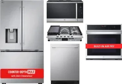5 Piece Package Includes Refrigerator, Cooktop, Wall Oven, Microwave And Dishwasher