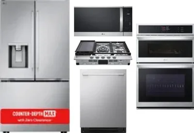 5 Piece Package Includes Refrigerator, Cooktop, Wall Oven, Microwave And Dishwasher