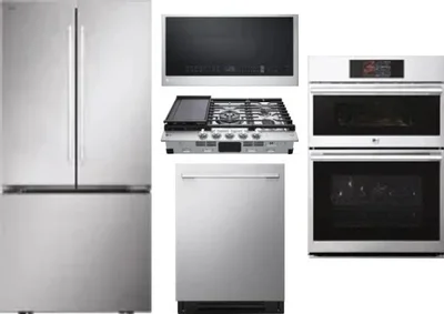 5 Piece Package Includes Refrigerator, Cooktop, Wall Oven, Microwave And Dishwasher