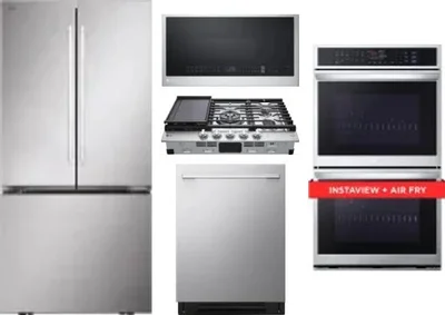 5 Piece Package Includes Refrigerator, Cooktop, Wall Oven, Microwave And Dishwasher