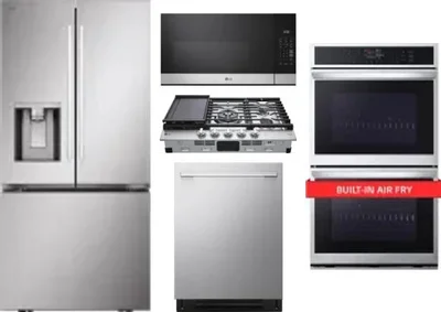 5 Piece Package Includes Refrigerator, Cooktop, Wall Oven, Microwave And Dishwasher