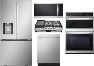 5 Piece Package Includes Refrigerator, Cooktop, Wall Oven, Microwave And Dishwasher