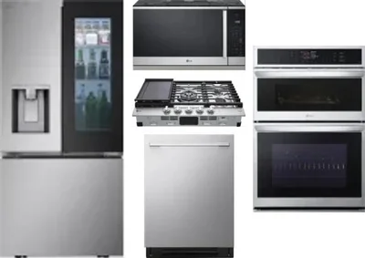 5 Piece Package Includes Refrigerator, Cooktop, Wall Oven, Microwave And Dishwasher