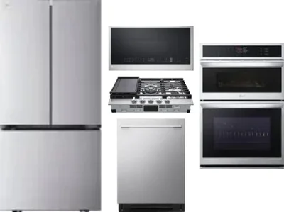 5 Piece Package Includes Refrigerator, Cooktop, Wall Oven, Microwave And Dishwasher