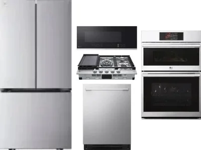 5 Piece Package Includes Refrigerator, Cooktop, Wall Oven, Microwave And Dishwasher