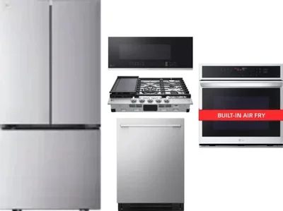 5 Piece Package Includes Refrigerator, Cooktop, Wall Oven, Microwave And Dishwasher
