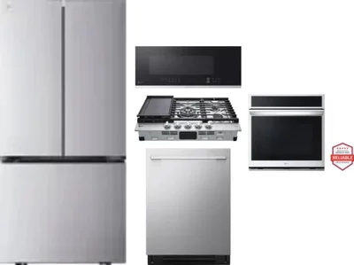 5 Piece Package Includes Refrigerator, Cooktop, Wall Oven, Microwave And Dishwasher