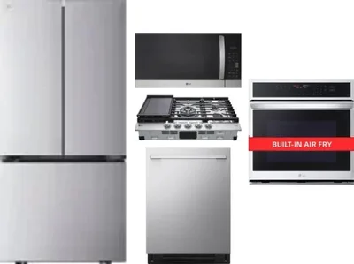 5 Piece Package Includes Refrigerator, Cooktop, Wall Oven, Microwave And Dishwasher