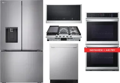 5 Piece Package Includes Refrigerator, Cooktop, Wall Oven, Microwave And Dishwasher