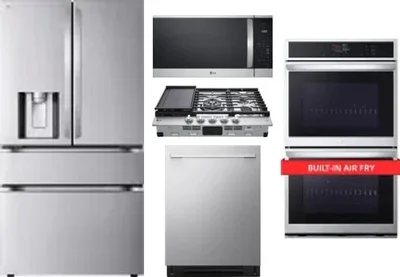 5 Piece Package Includes Refrigerator, Cooktop, Wall Oven, Microwave And Dishwasher