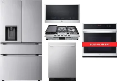 5 Piece Package Includes Refrigerator, Cooktop, Wall Oven, Microwave And Dishwasher