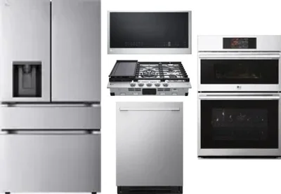 5 Piece Package Includes Refrigerator, Cooktop, Wall Oven, Microwave And Dishwasher