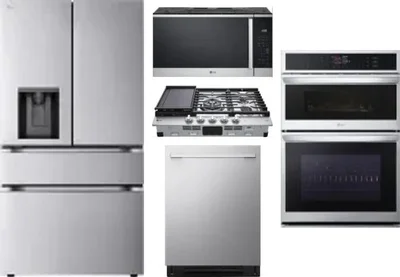 5 Piece Package Includes Refrigerator, Cooktop, Wall Oven, Microwave And Dishwasher