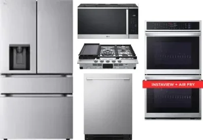 5 Piece Package Includes Refrigerator, Cooktop, Wall Oven, Microwave And Dishwasher