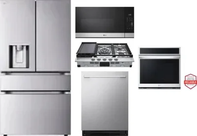 5 Piece Package Includes Refrigerator, Cooktop, Wall Oven, Microwave And Dishwasher
