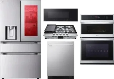 5 Piece Package Includes Refrigerator, Cooktop, Wall Oven, Microwave And Dishwasher