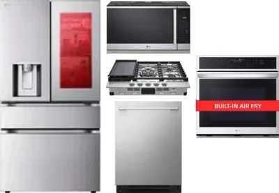 5 Piece Package Includes Refrigerator, Cooktop, Wall Oven, Microwave And Dishwasher