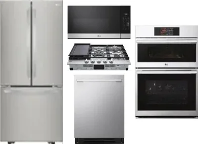 5 Piece Package Includes Refrigerator, Cooktop, Wall Oven, Microwave And Dishwasher