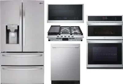 5 Piece Package Includes Refrigerator, Cooktop, Wall Oven, Microwave And Dishwasher