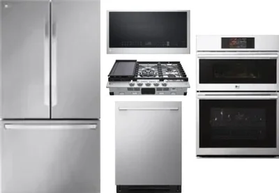 5 Piece Package Includes Refrigerator, Cooktop, Wall Oven, Microwave And Dishwasher