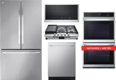 5 Piece Package Includes Refrigerator, Cooktop, Wall Oven, Microwave And Dishwasher