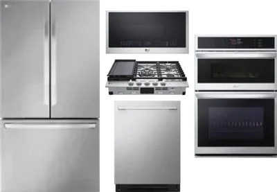 5 Piece Package Includes Refrigerator, Cooktop, Wall Oven, Microwave And Dishwasher