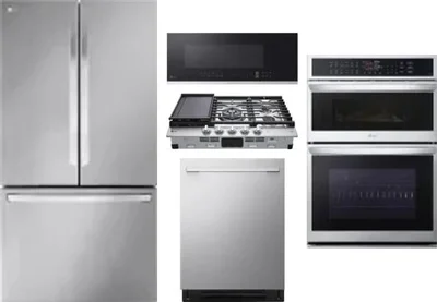 5 Piece Package Includes Refrigerator, Cooktop, Wall Oven, Microwave And Dishwasher