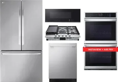 5 Piece Package Includes Refrigerator, Cooktop, Wall Oven, Microwave And Dishwasher
