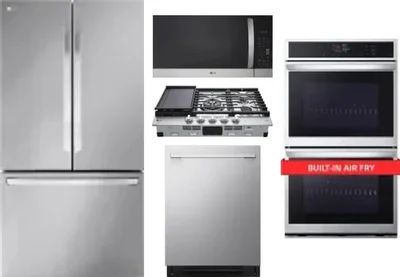 5 Piece Package Includes Refrigerator, Cooktop, Wall Oven, Microwave And Dishwasher
