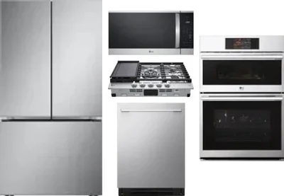 5 Piece Package Includes Refrigerator, Cooktop, Wall Oven, Microwave And Dishwasher