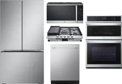 5 Piece Package Includes Refrigerator, Cooktop, Wall Oven, Microwave And Dishwasher