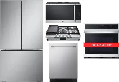 5 Piece Package Includes Refrigerator, Cooktop, Wall Oven, Microwave And Dishwasher