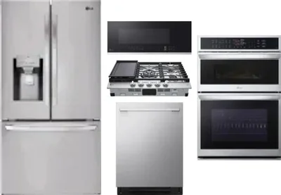 5 Piece Package Includes Refrigerator, Cooktop, Wall Oven, Microwave And Dishwasher