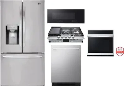 5 Piece Package Includes Refrigerator, Cooktop, Wall Oven, Microwave And Dishwasher