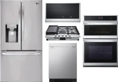 5 Piece Package Includes Refrigerator, Cooktop, Wall Oven, Microwave And Dishwasher