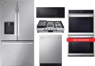 5 Piece Package Includes Refrigerator, Cooktop, Wall Oven, Microwave And Dishwasher