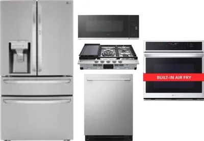 5 Piece Package Includes Refrigerator, Cooktop, Wall Oven, Microwave And Dishwasher