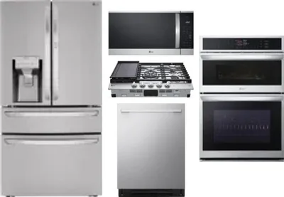 5 Piece Package Includes Refrigerator, Cooktop, Wall Oven, Microwave And Dishwasher