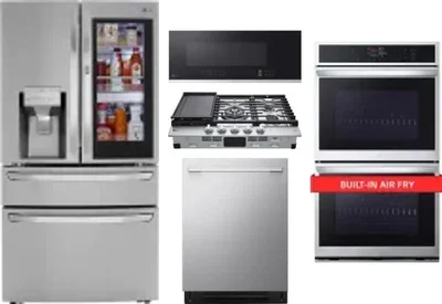 5 Piece Package Includes Refrigerator, Cooktop, Wall Oven, Microwave And Dishwasher