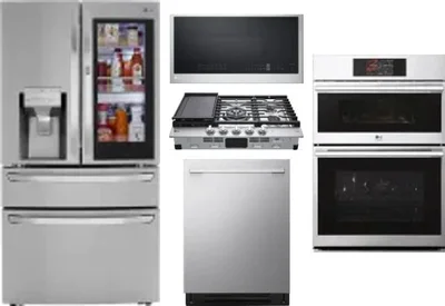 5 Piece Package Includes Refrigerator, Cooktop, Wall Oven, Microwave And Dishwasher