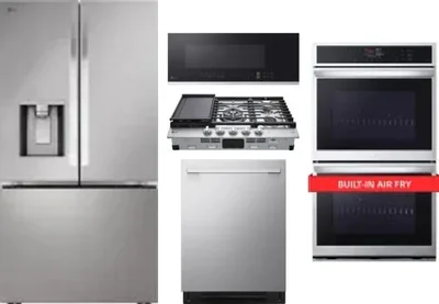 5 Piece Package Includes Refrigerator, Cooktop, Wall Oven, Microwave And Dishwasher