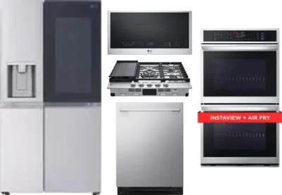 5 Piece Package Includes Refrigerator, Cooktop, Wall Oven, Microwave And Dishwasher