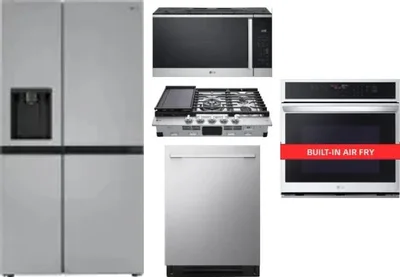 5 Piece Package Includes Refrigerator, Cooktop, Wall Oven, Microwave And Dishwasher