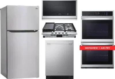 5 Piece Package Includes Refrigerator, Cooktop, Wall Oven, Microwave And Dishwasher