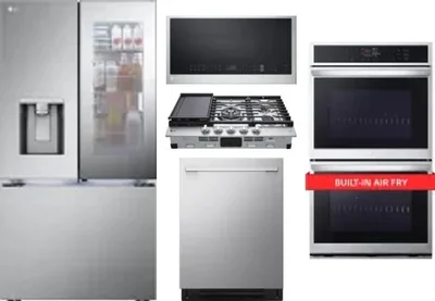 5 Piece Package Includes Refrigerator, Cooktop, Wall Oven, Microwave And Dishwasher