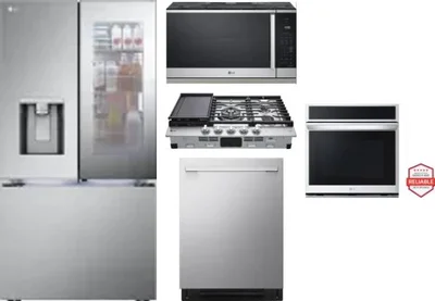 5 Piece Package Includes Refrigerator, Cooktop, Wall Oven, Microwave And Dishwasher