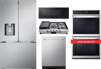 5 Piece Package Includes Refrigerator, Cooktop, Wall Oven, Microwave And Dishwasher