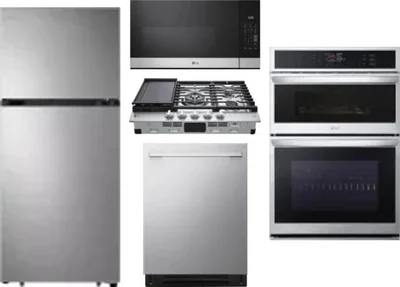 5 Piece Package Includes Refrigerator, Cooktop, Wall Oven, Microwave And Dishwasher