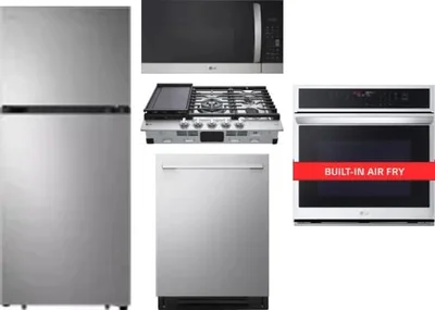 5 Piece Package Includes Refrigerator, Cooktop, Wall Oven, Microwave And Dishwasher